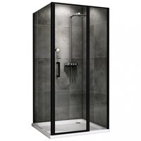 душевой уголок abber sonnenstrand ag04120bs-s70b 120x70 стекла прозрачные, профиль черный