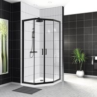 душевой уголок belbagno uno-195-p-2-90-c-nero 90x90 стекла прозрачные, профиль черный матовый