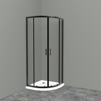 душевой уголок belbagno uno-195-r-2-100-c-nero 100x100 стекла прозрачные, профиль черный матовый