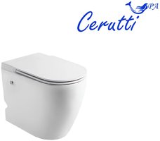 унитаз приставной безободковый  cerutti spa sella pulse 36x58 импульсный смыв, сиденье duroplast, микролифт, белый