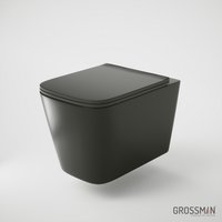 унитаз безободковый черный  grossman gr-4441bms 52x36 сиденье duroplast, микролифт, черный матовый