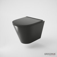 унитаз безободковый черный  grossman gr-4477bms 48x36 сиденье duroplast, микролифт, черный матовый