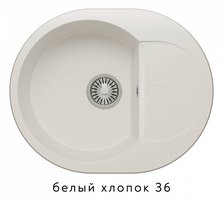 кухонная мойка polygran atol-620 белый хлопок