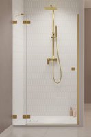 душевая дверь radaway essenza pro brushed gold dwj 80x200 l стекло прозрачное/профиль брашированное золото