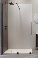 душевой уголок radaway furo black walk-in 100r 100x200 стекло прозрачное, профиль черный (правый)