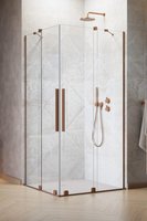 душевой уголок radaway furo brushed copper kdd 90x90 стекла прозрачные, профиль брашированная медь