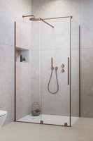 душевой уголок radaway furo brushed copper kdj l 90x70 стекла прозрачные, профиль  брашированная медь