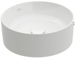 умывальник накладной villeroy&boch collaro 4a1840r1 40x40 с покрытием ceramicplus, альпийский белый